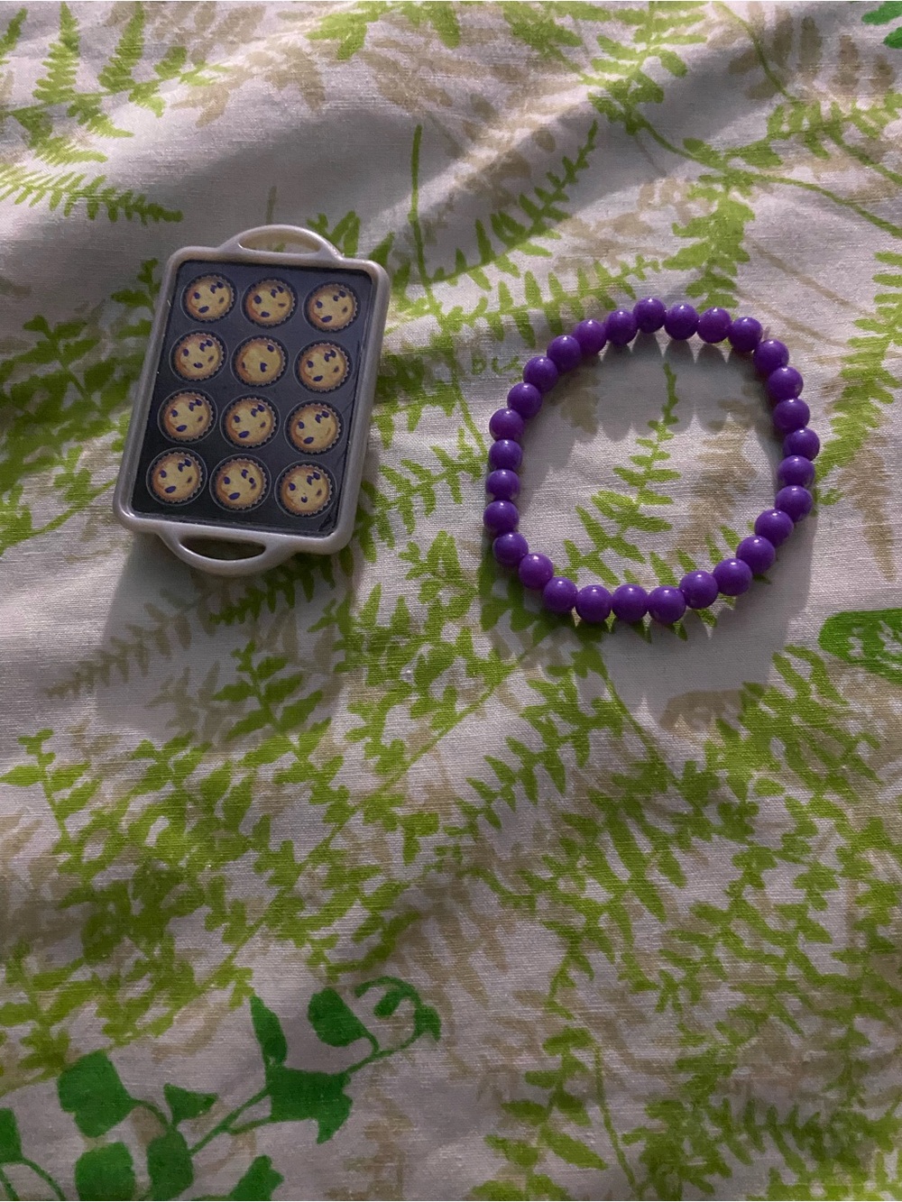 Kids Purple Beaded Stretch Bracelet